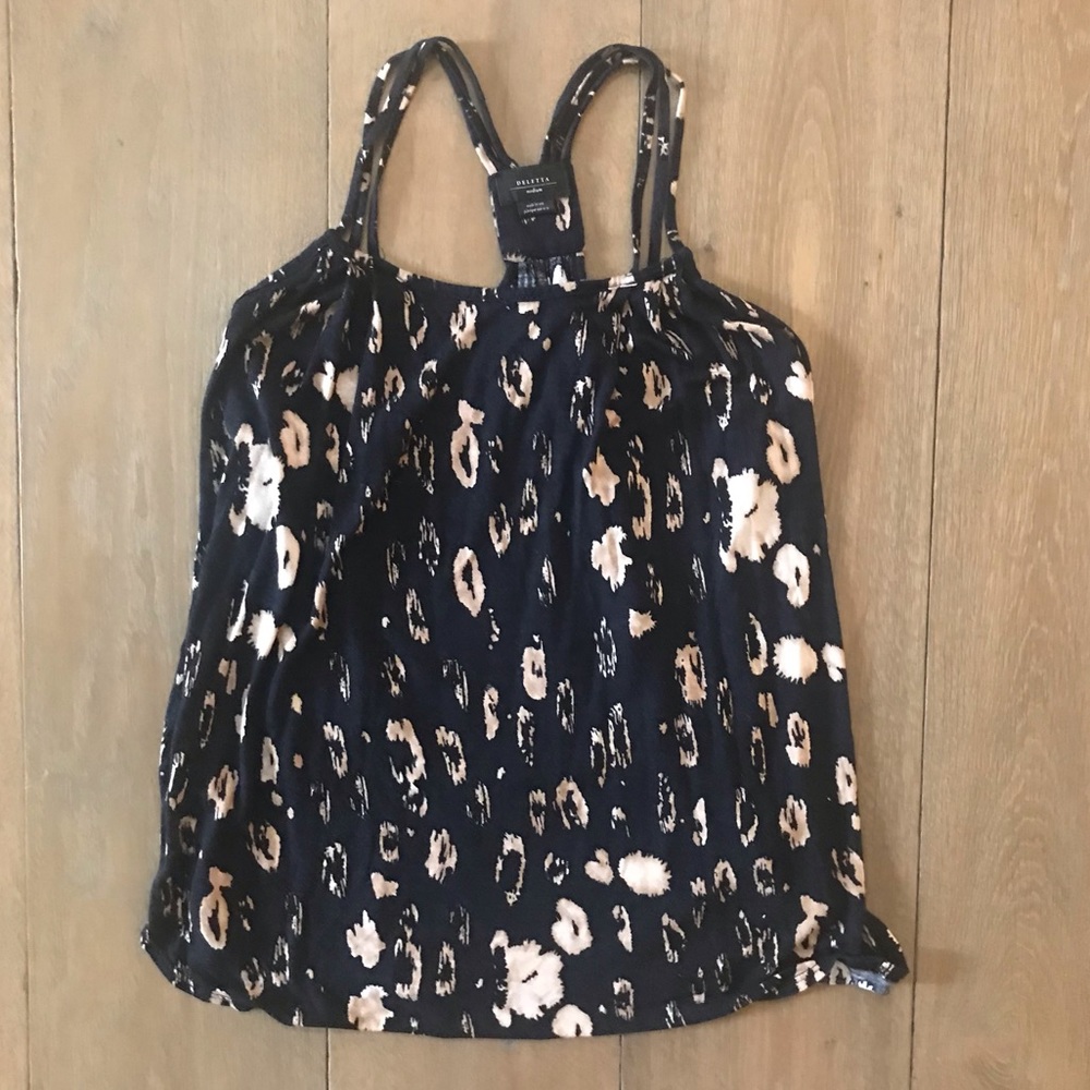 Black & Gold Deletta Racerback tank top